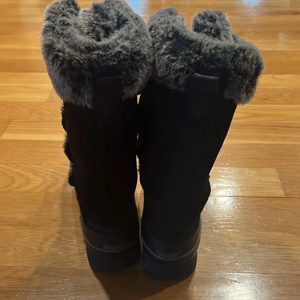 Khombu womens jolie  lace up faux fur winter boots size 9